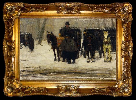 framed  Floris Arntzenius Rental coaches in the snow, ta009-2